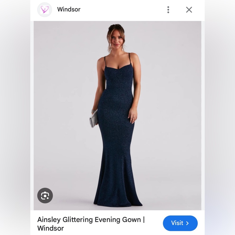 Navy Blue Evening Gown